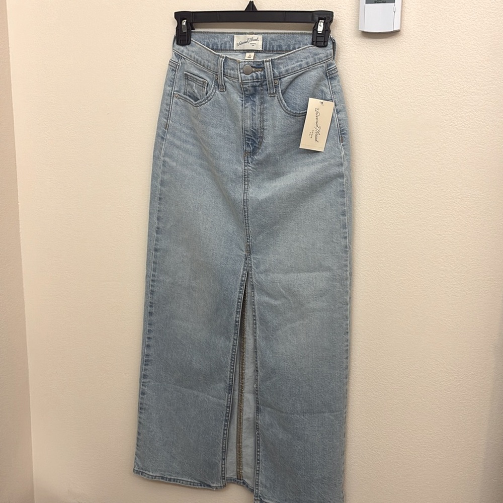 NWT universal thread Light Blue Denim Long Jean Skirt